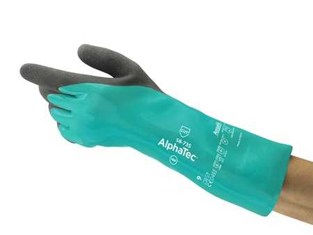 ANSELL ALPHATEC CHEMICAL & CUT RESISTANT GLOVES, NITRILE GRIP, SZ 10